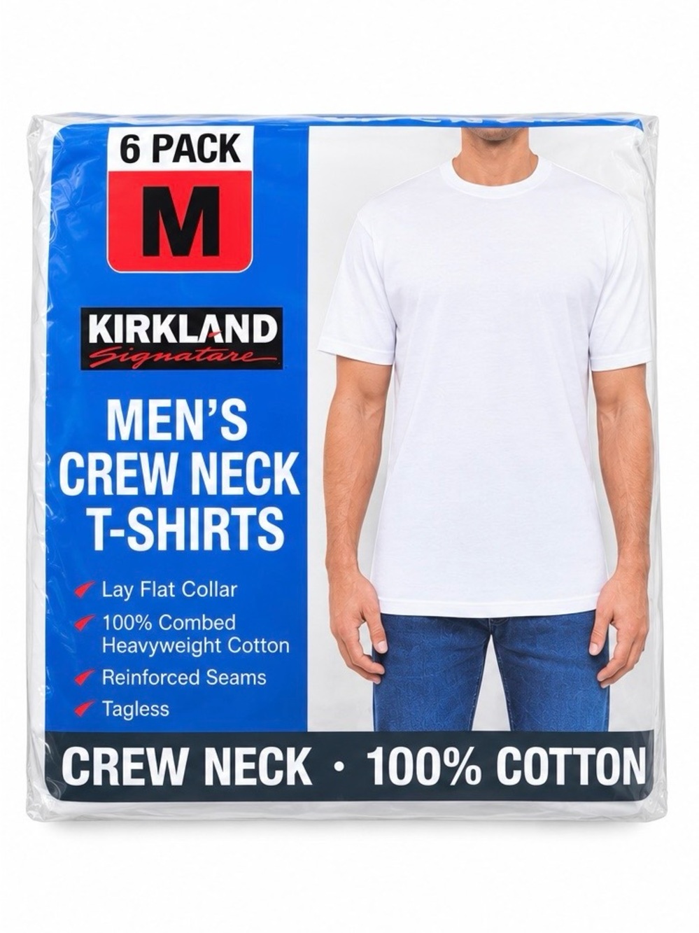 Kirkland Signature Men’s heavyweight White Crew Neck T-Shirt - White